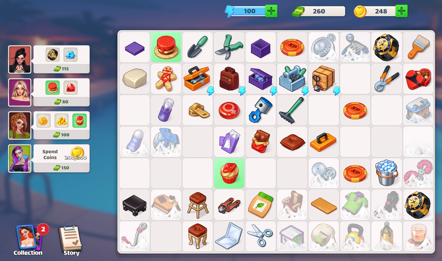 Merge Game board